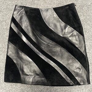 Vintage Black Cache Leather 80’s 90’s Mini Skirt
